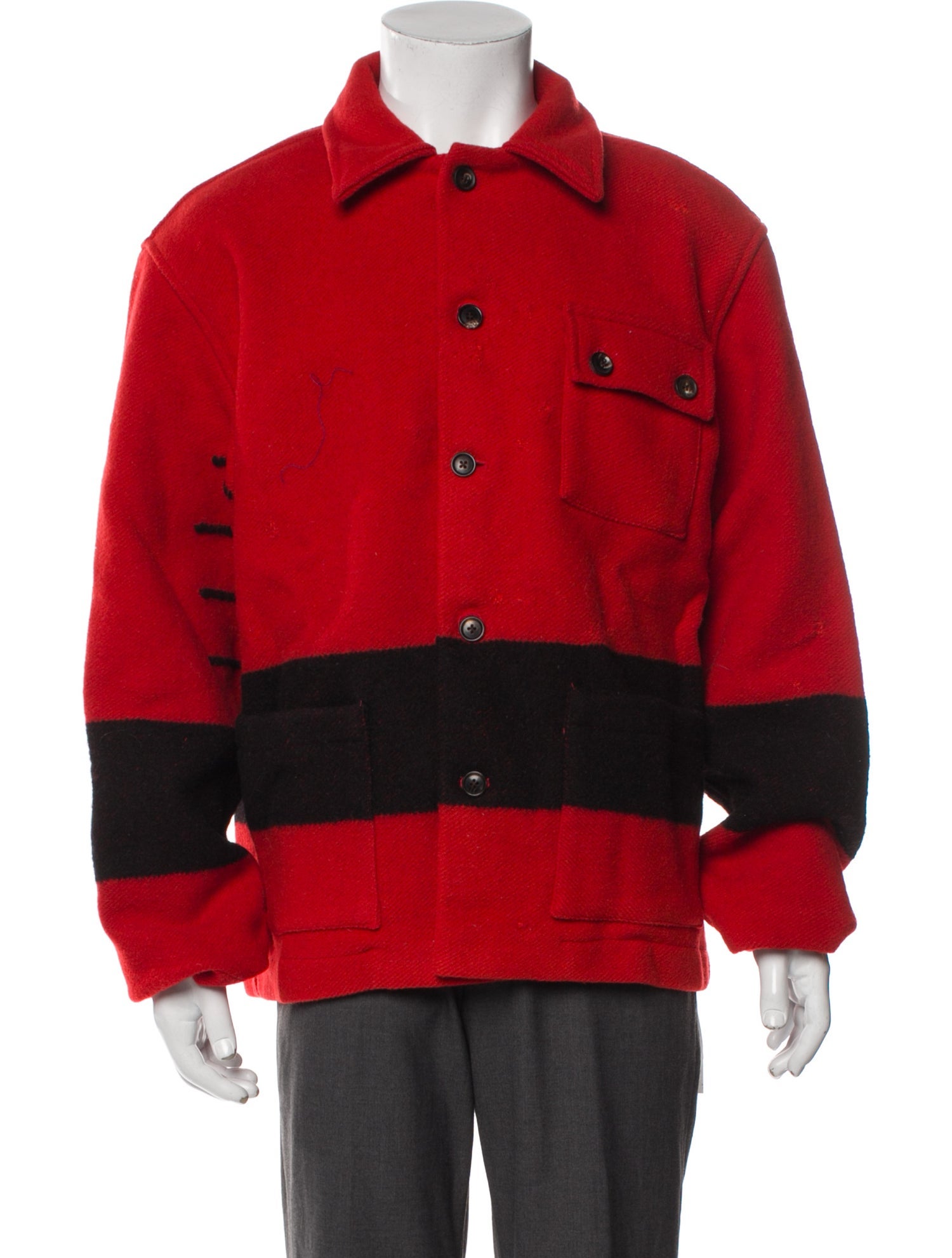 BODE Wool Plaid Print Trucker Jacket