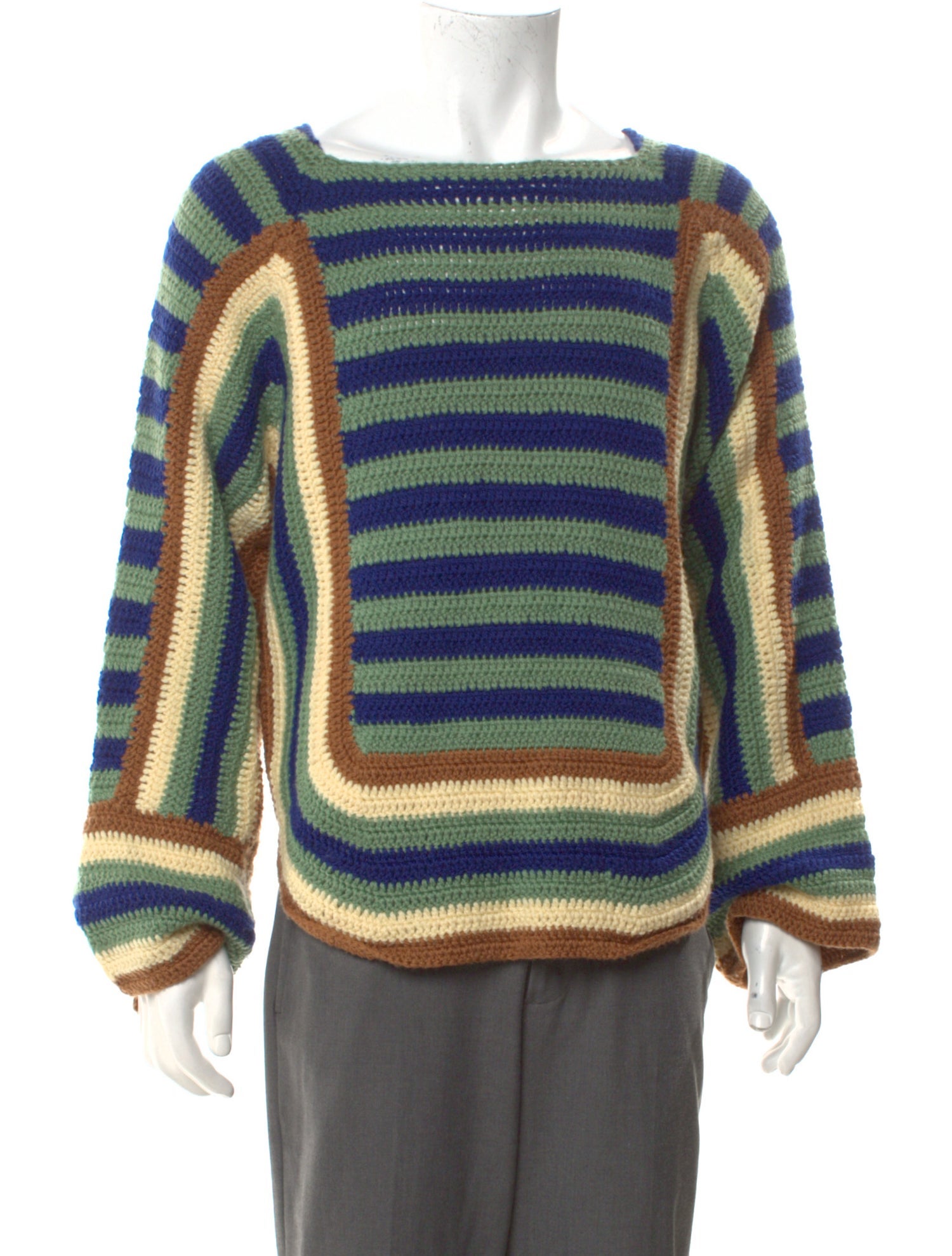 BODE Merino Wool Striped Pullover