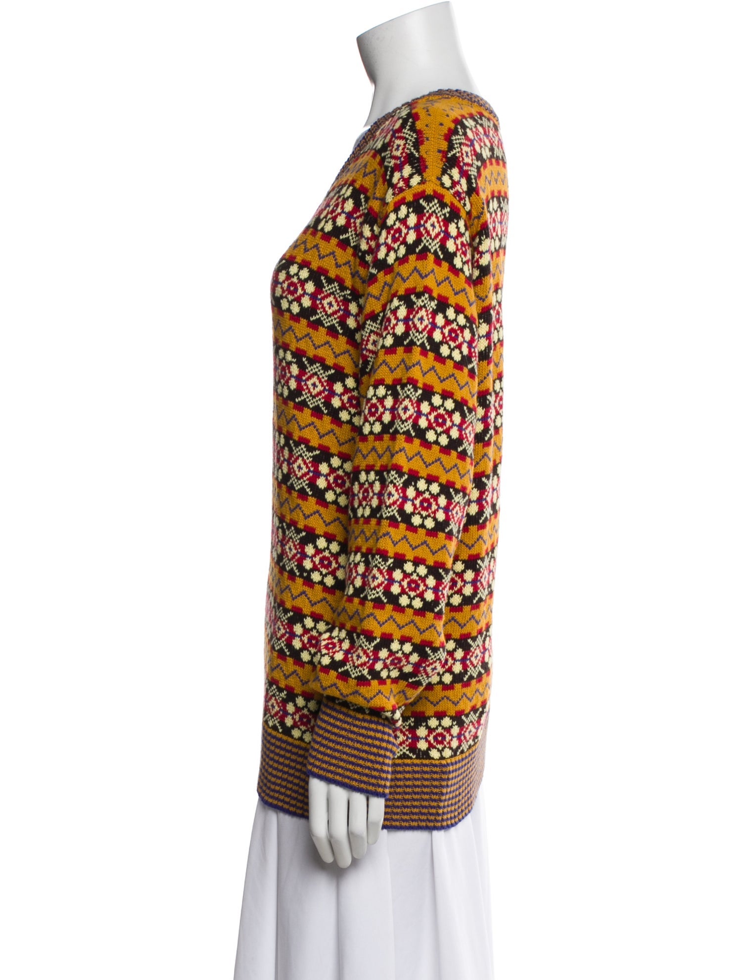 BODE Striped V-Neck Sweater