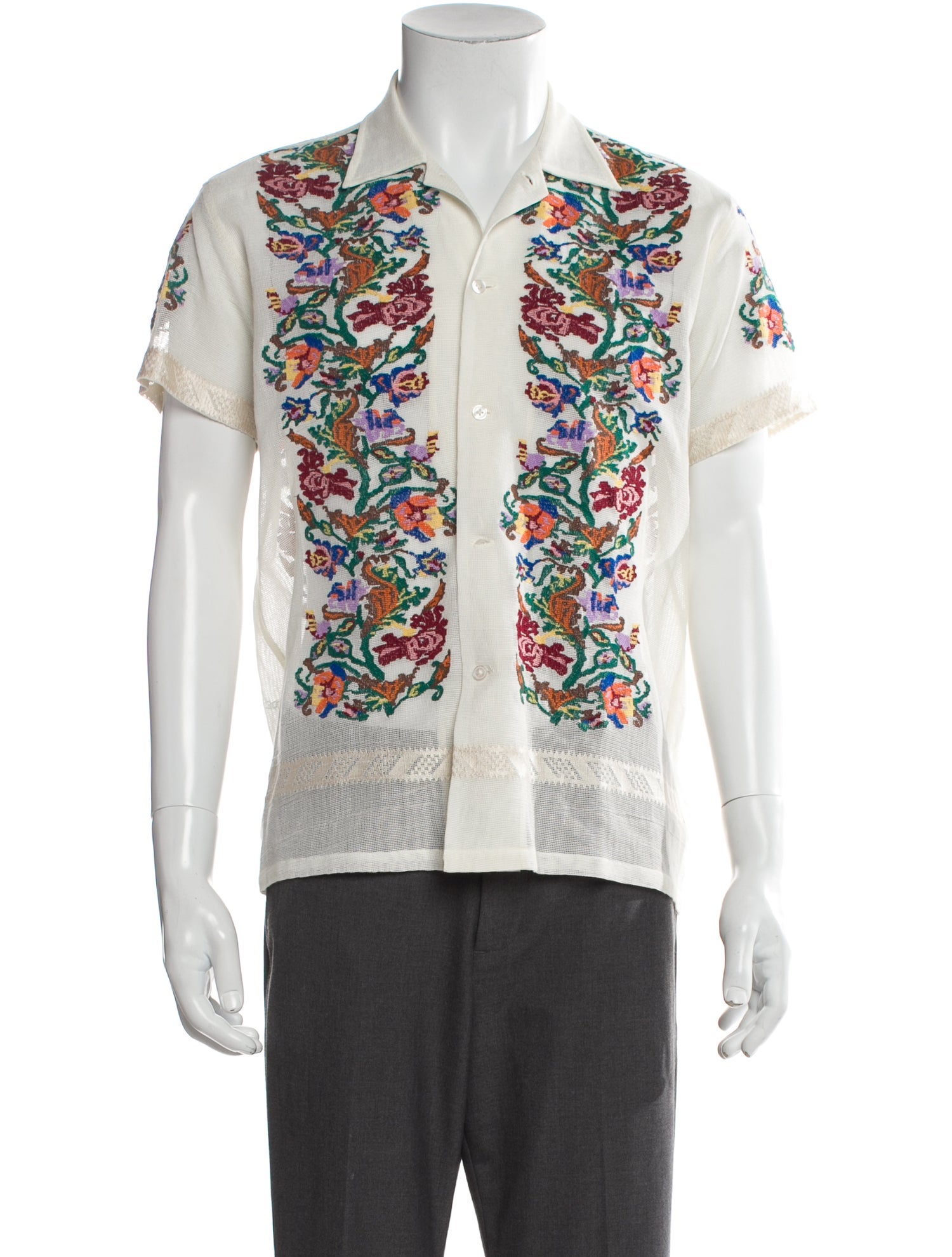 BODE Floral Print Short Sleeve Shirt