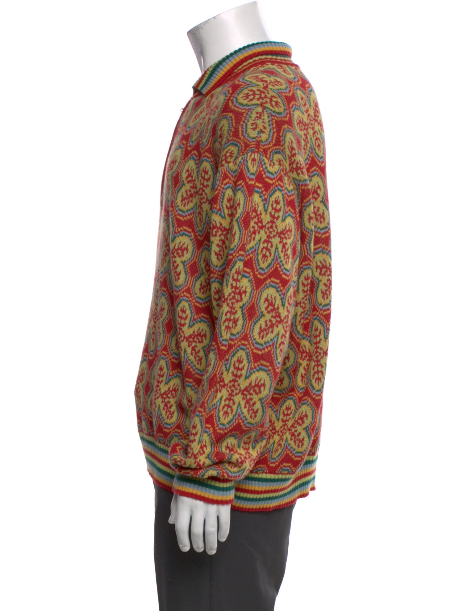 BODE Printed Mock Neck Polo Sweater