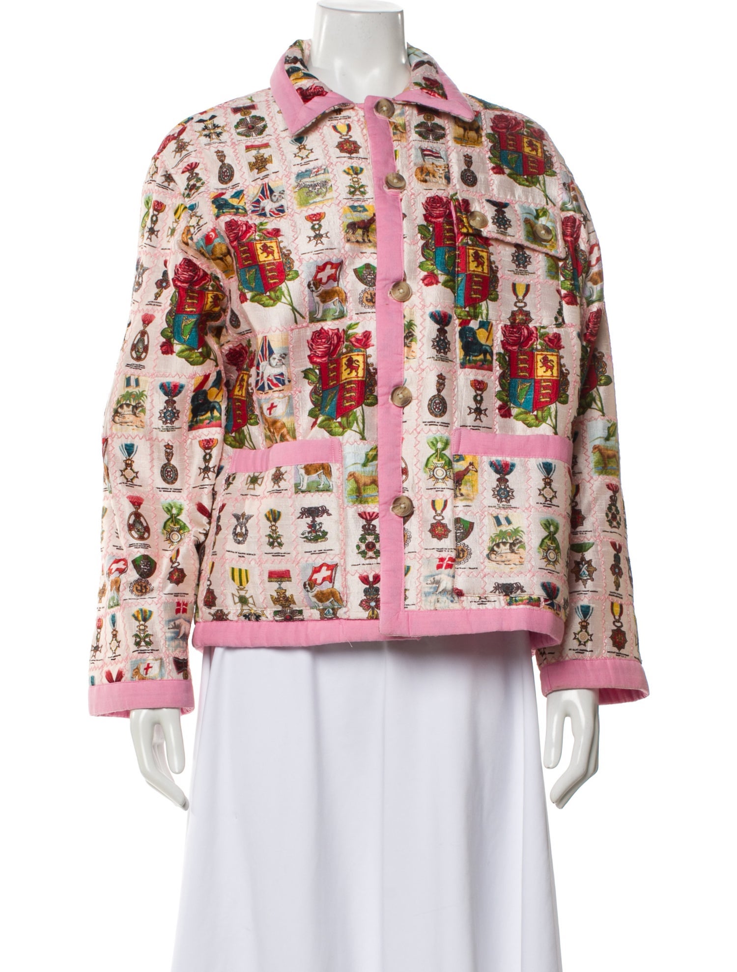 BODE Silk Printed Evening Jacket