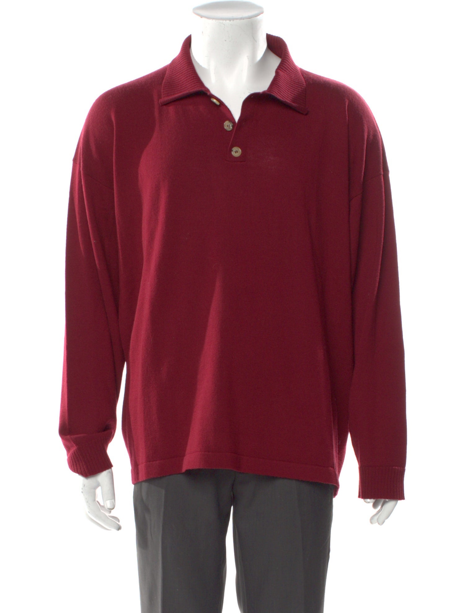 BODE Merino Wool Mock Neck Polo Sweater