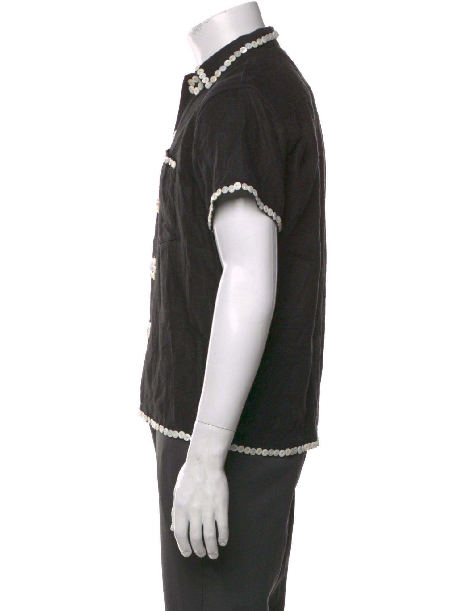 BODE Linen Graphic Print Shirt