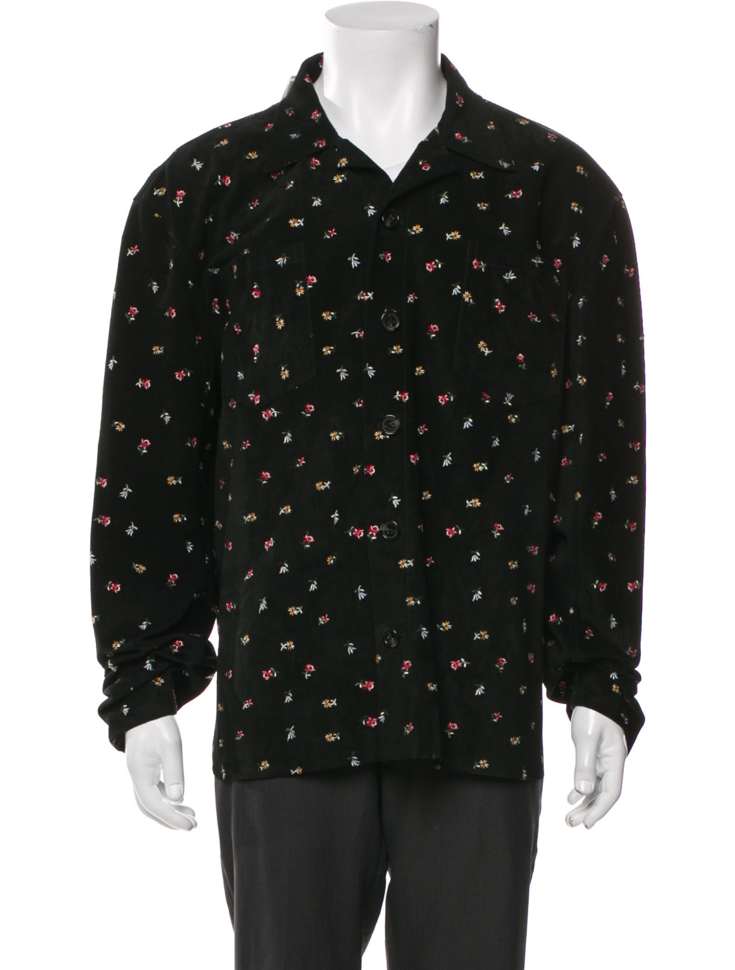 BODE Suede Floral Print Windbreaker