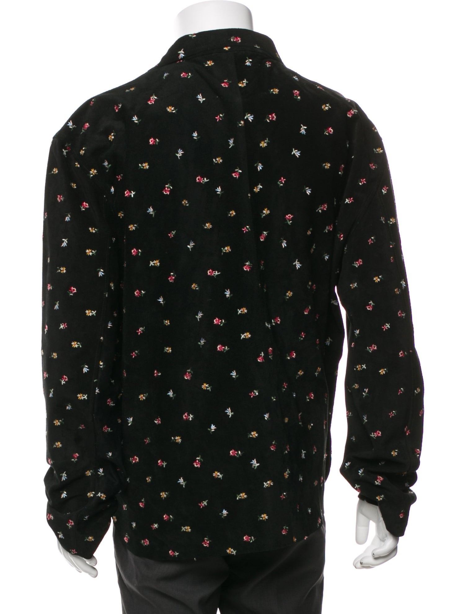 BODE Suede Floral Print Windbreaker