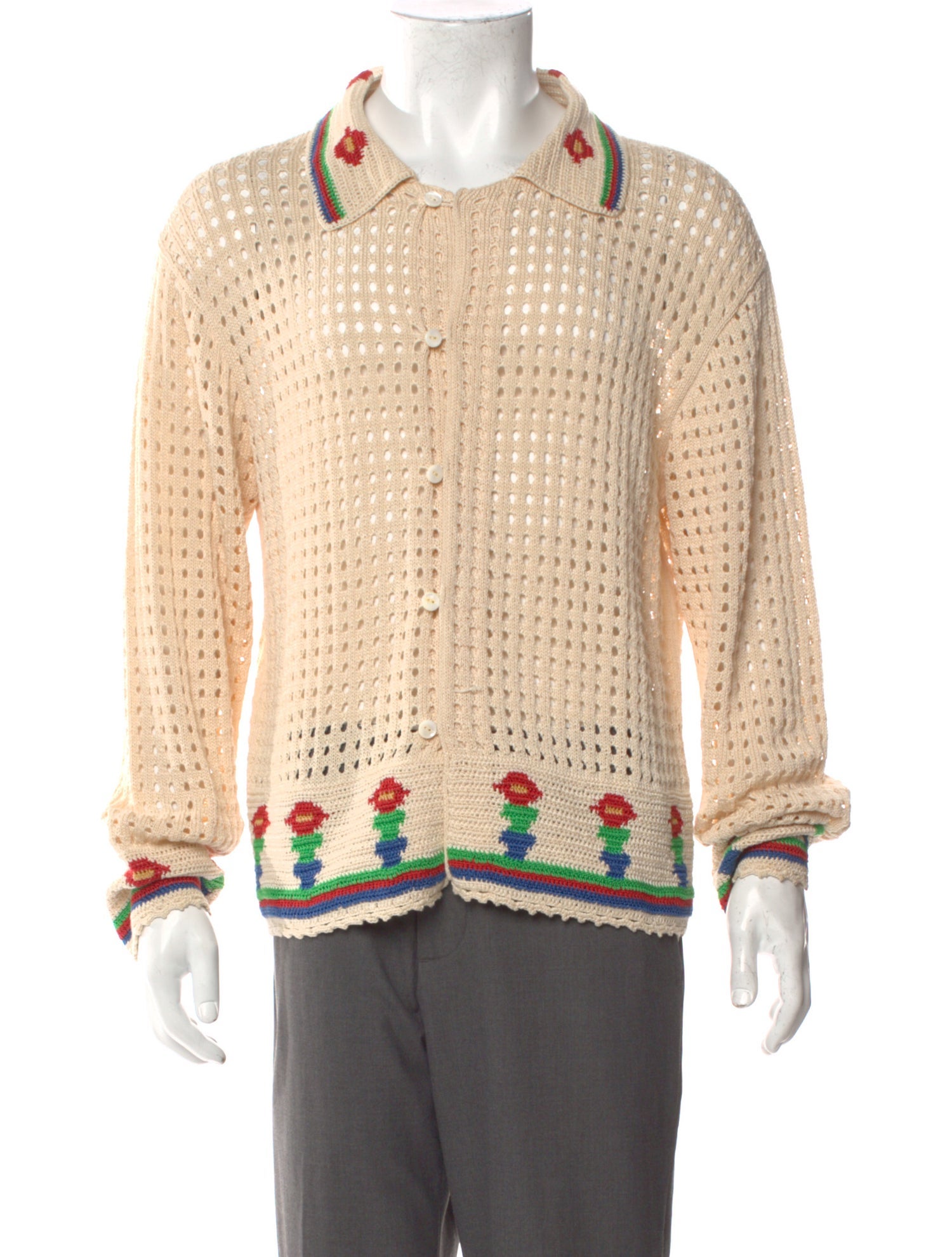BODE Printed Mock Neck Cardigan
