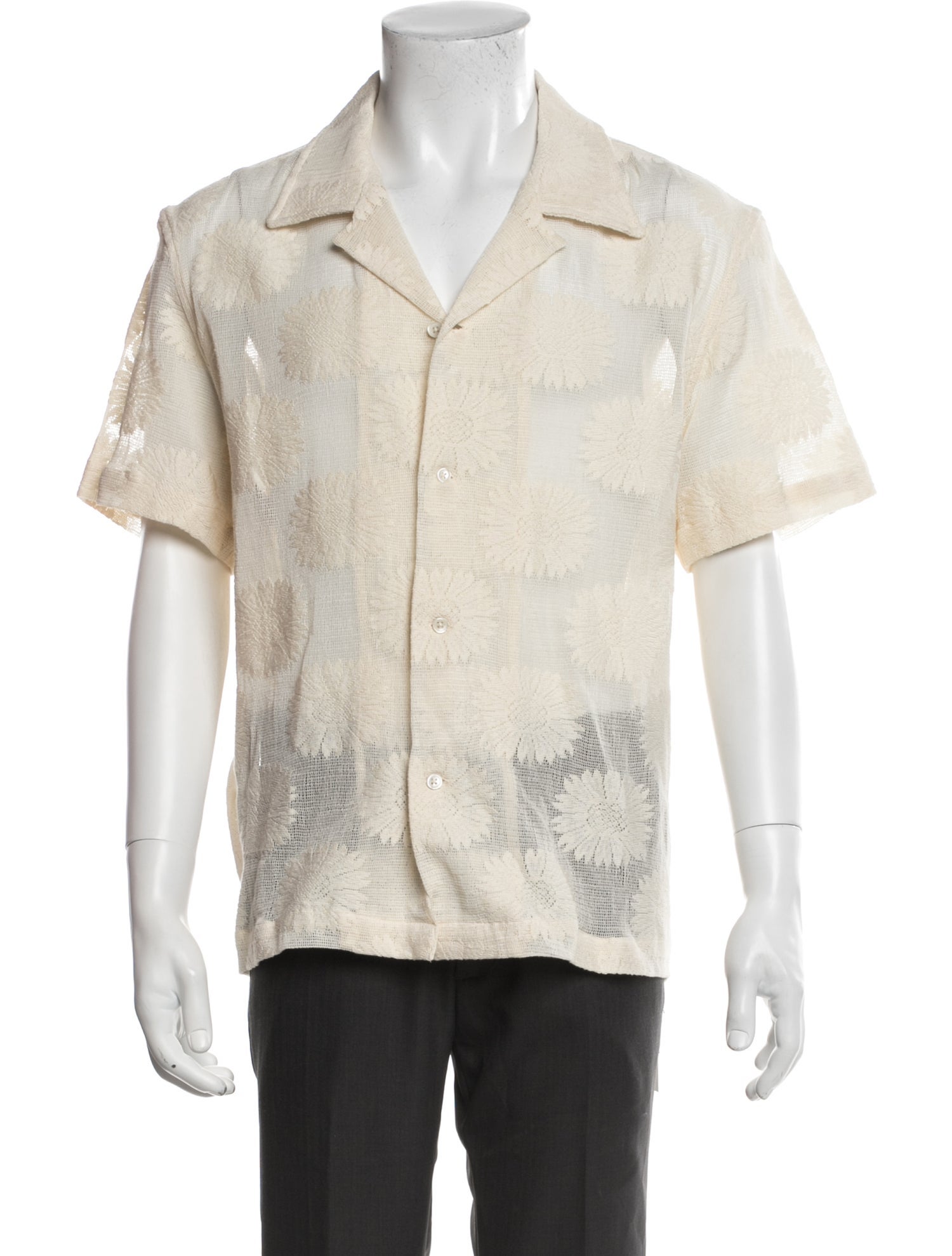 BODE Lace Pattern Short Sleeve Shirt