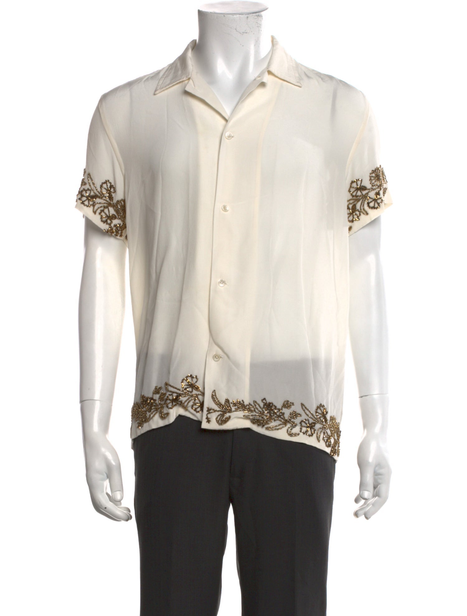 BODE Silk Graphic Print Shirt