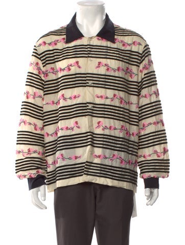 Pre-owned Bode Striped Long Sleeve Shirt In Neutral