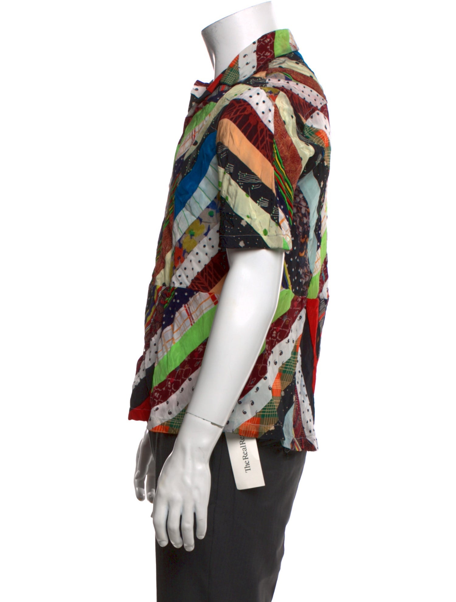 BODE Chevron Patchwork Graphic Print Shirt