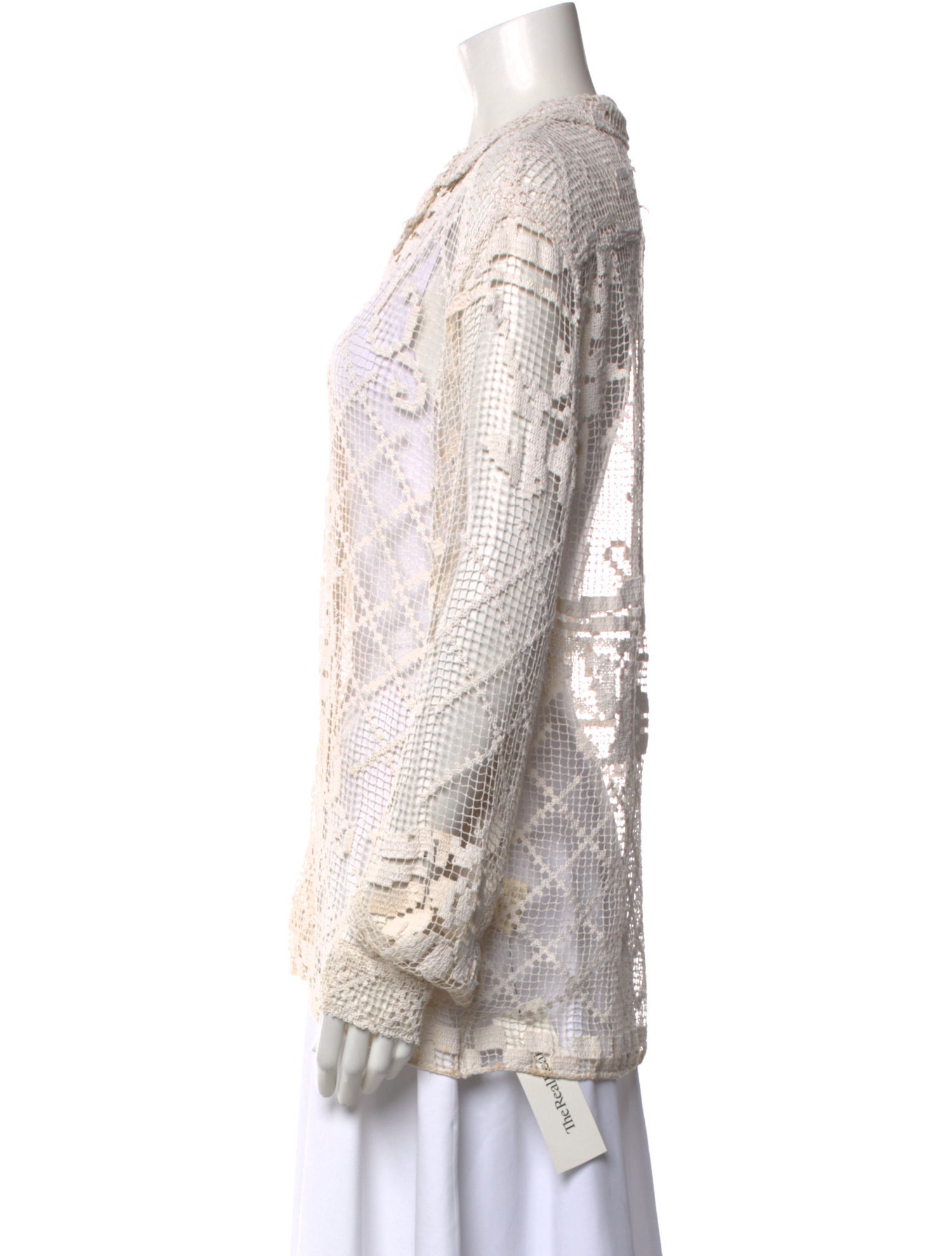 BODE Linen Lace Pattern Blouse