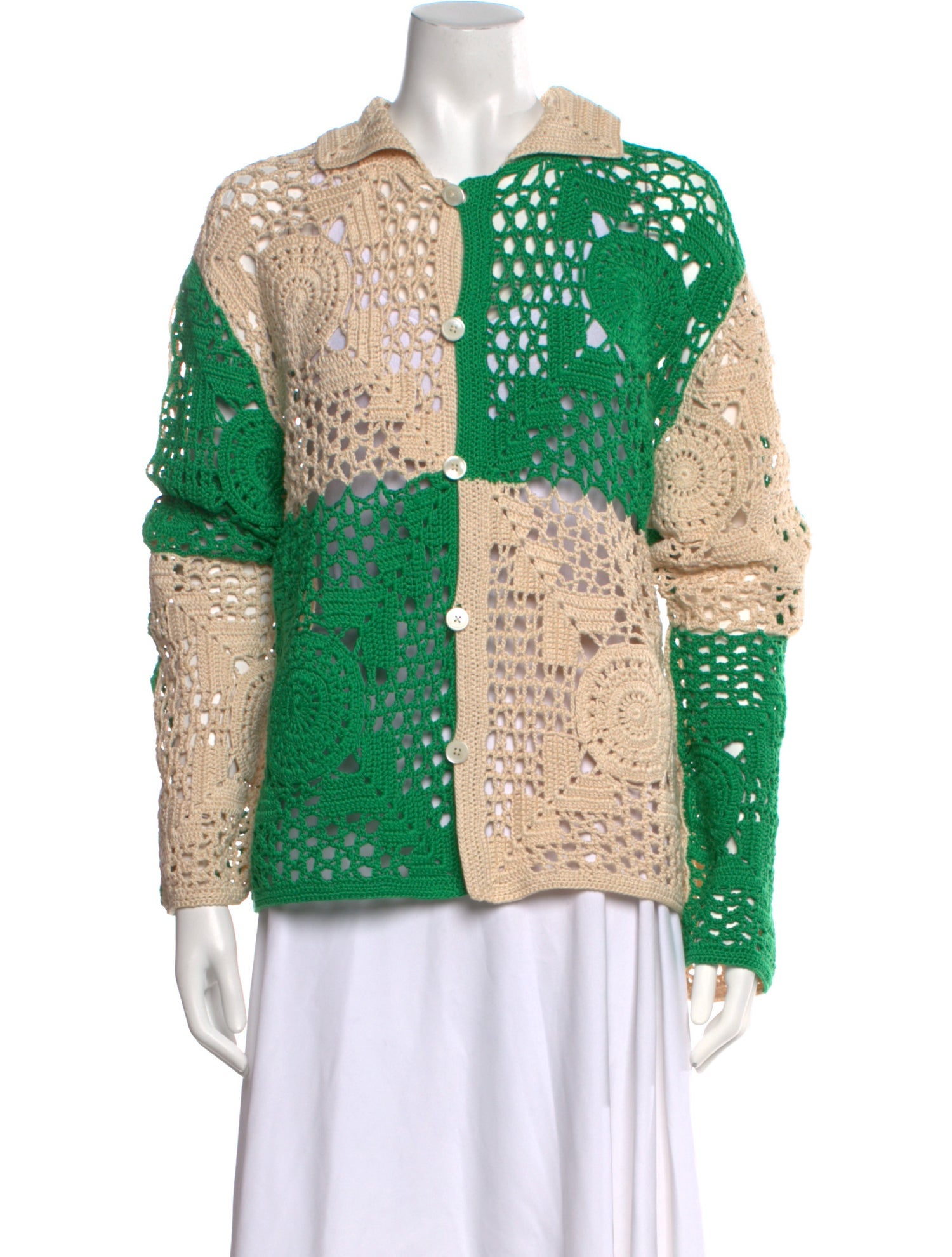 BODE Patterned Open Front Sweater