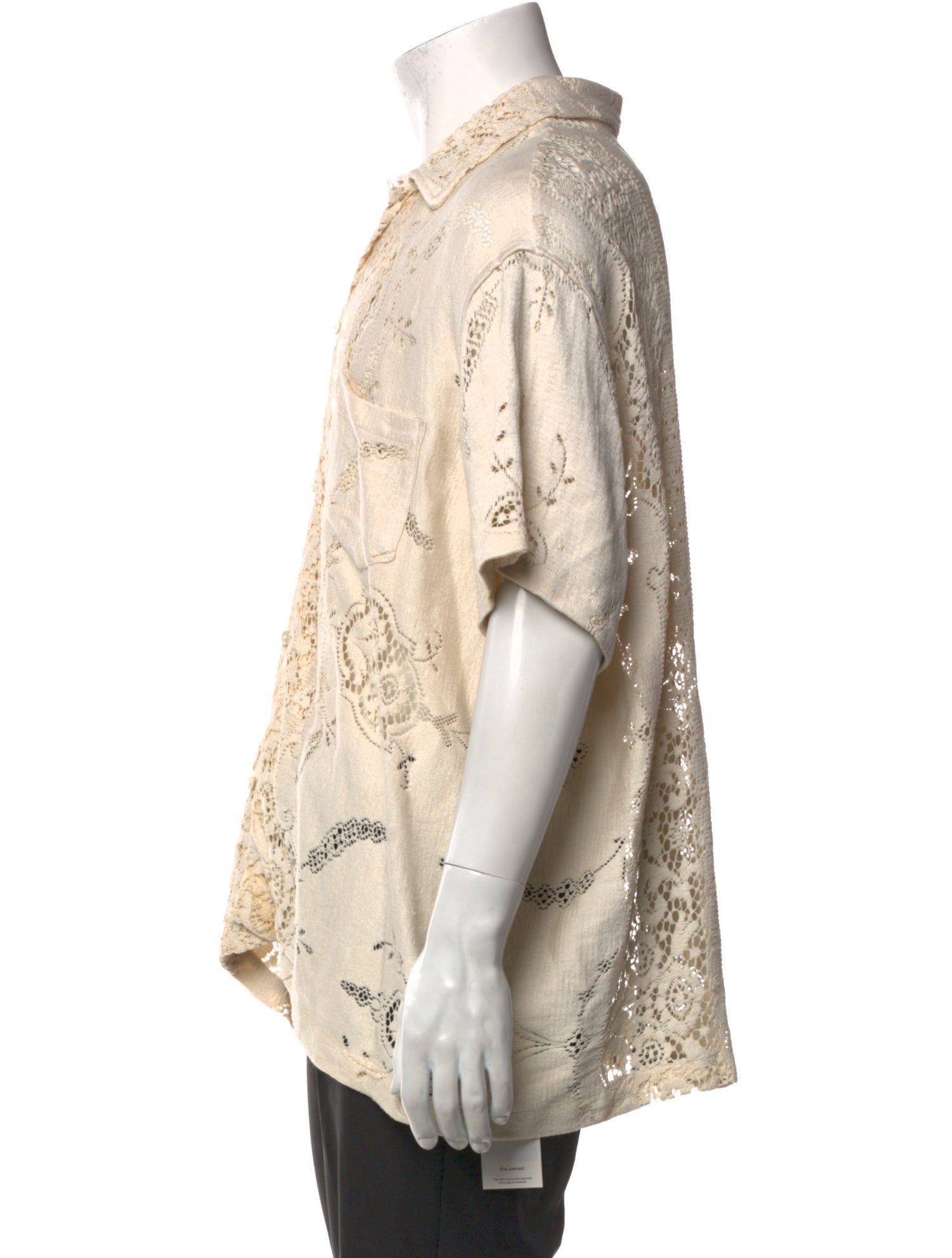 BODE Lace Pattern Short Sleeve Shirt