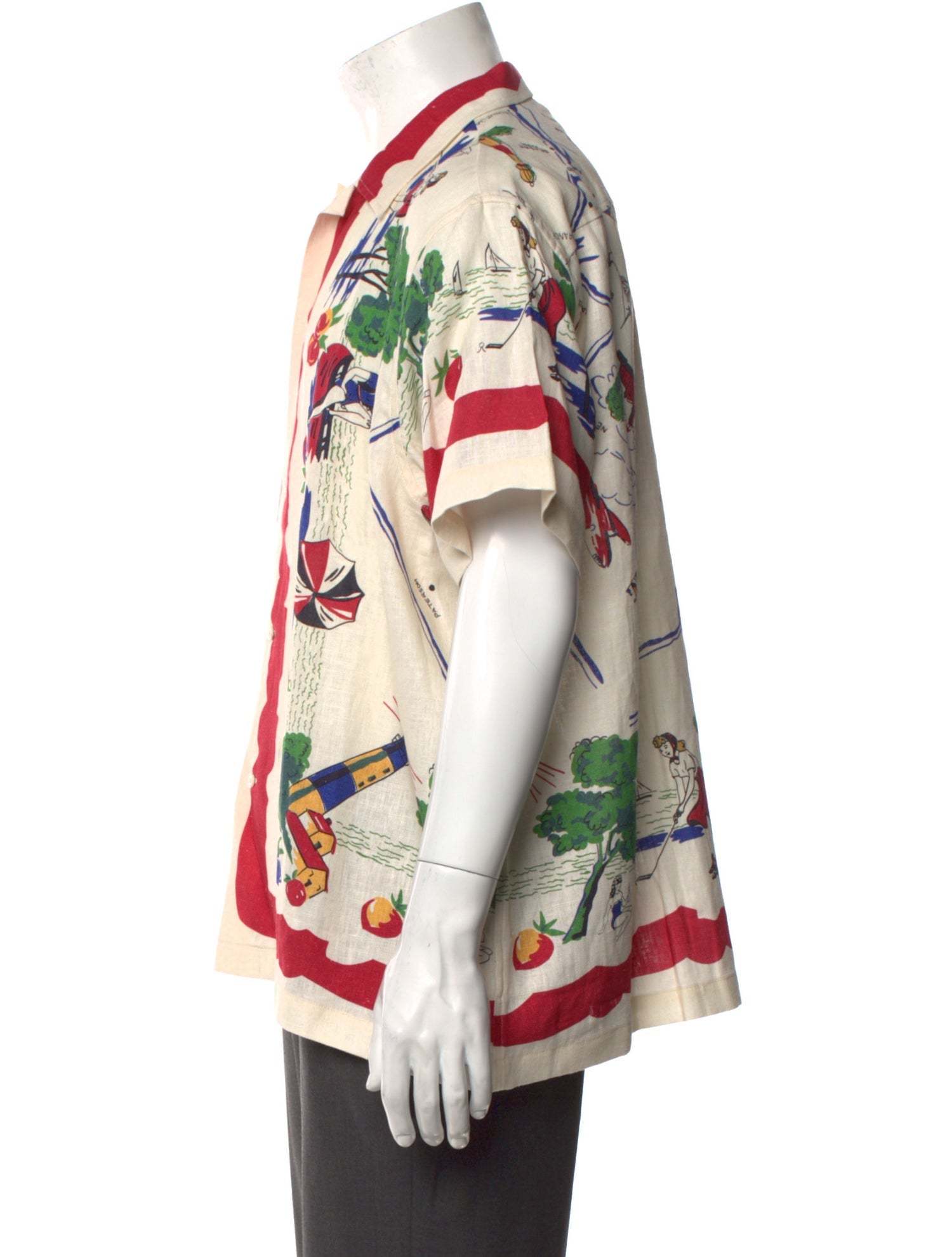BODE Linen Graphic Print Shirt w/ Tags