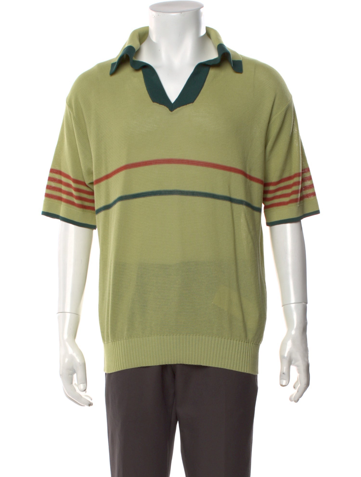 BODE Striped Collar Polo Shirt