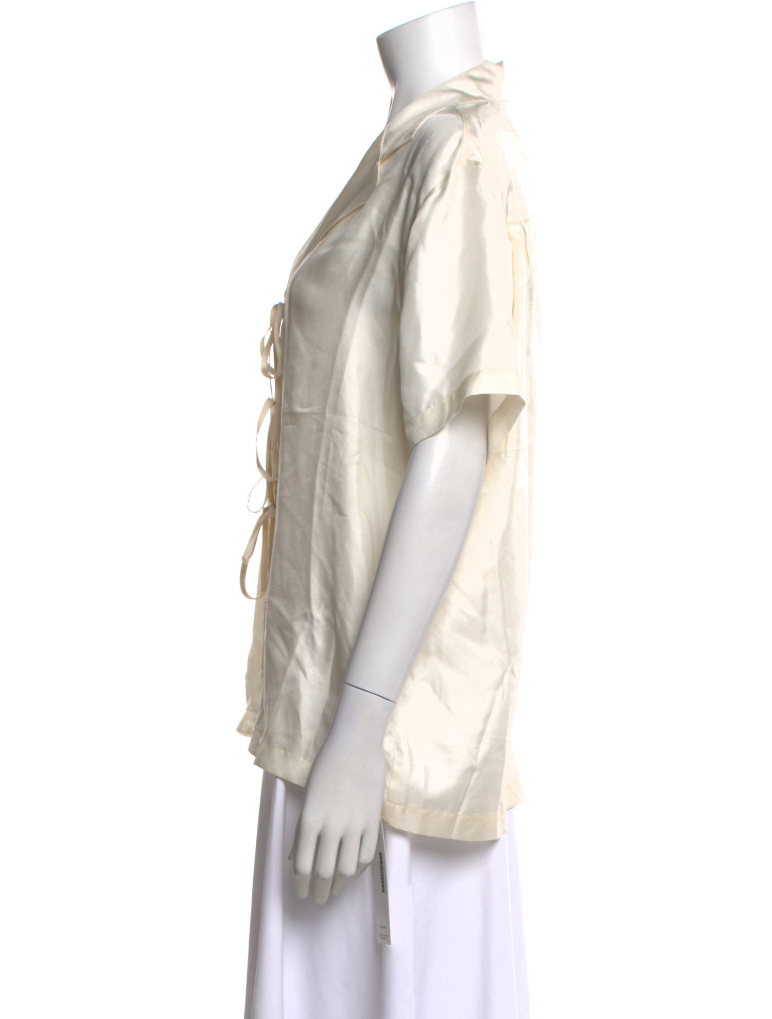 BODE Silk Short Sleeve Button-Up Top