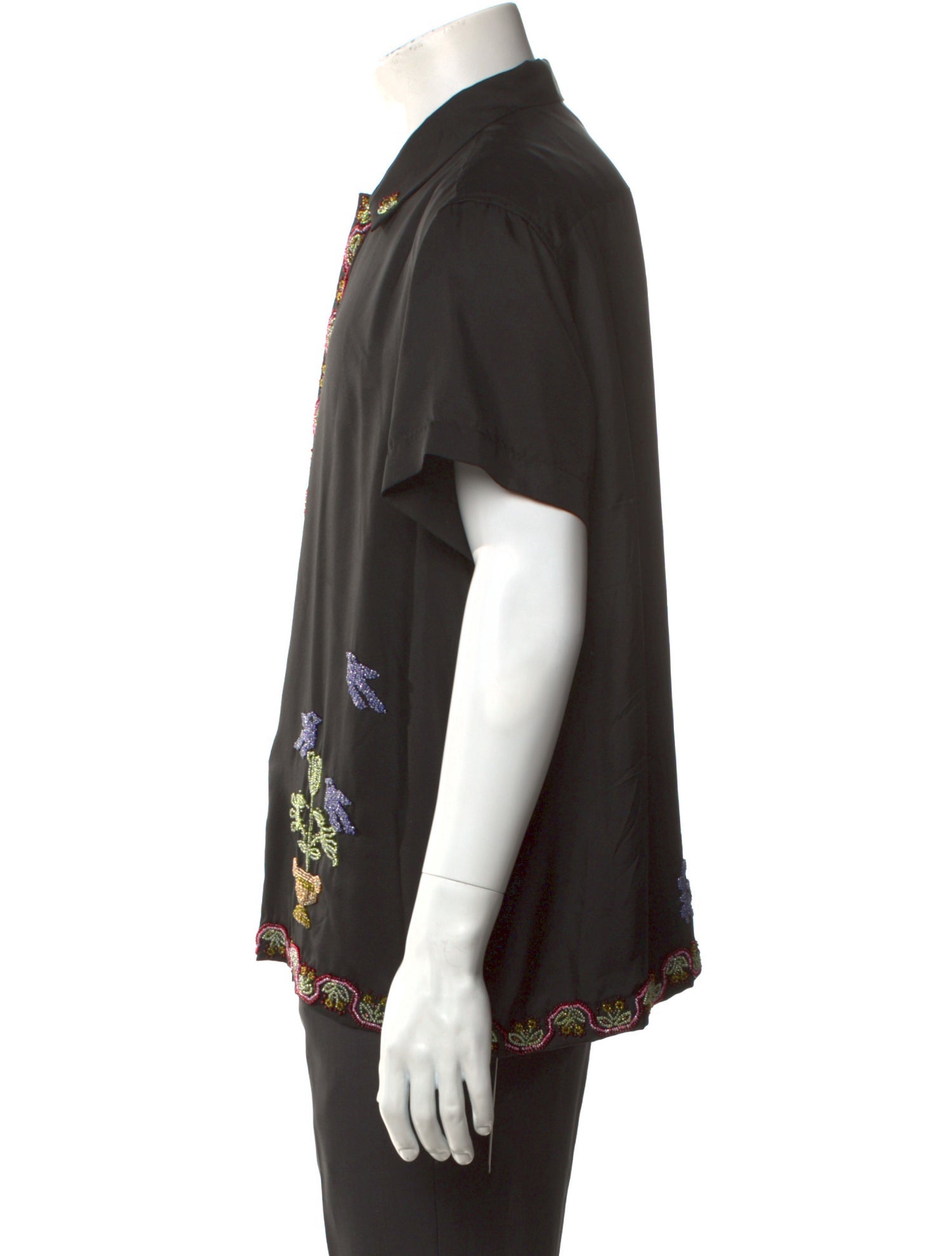 BODE Silk Graphic Print Shirt
