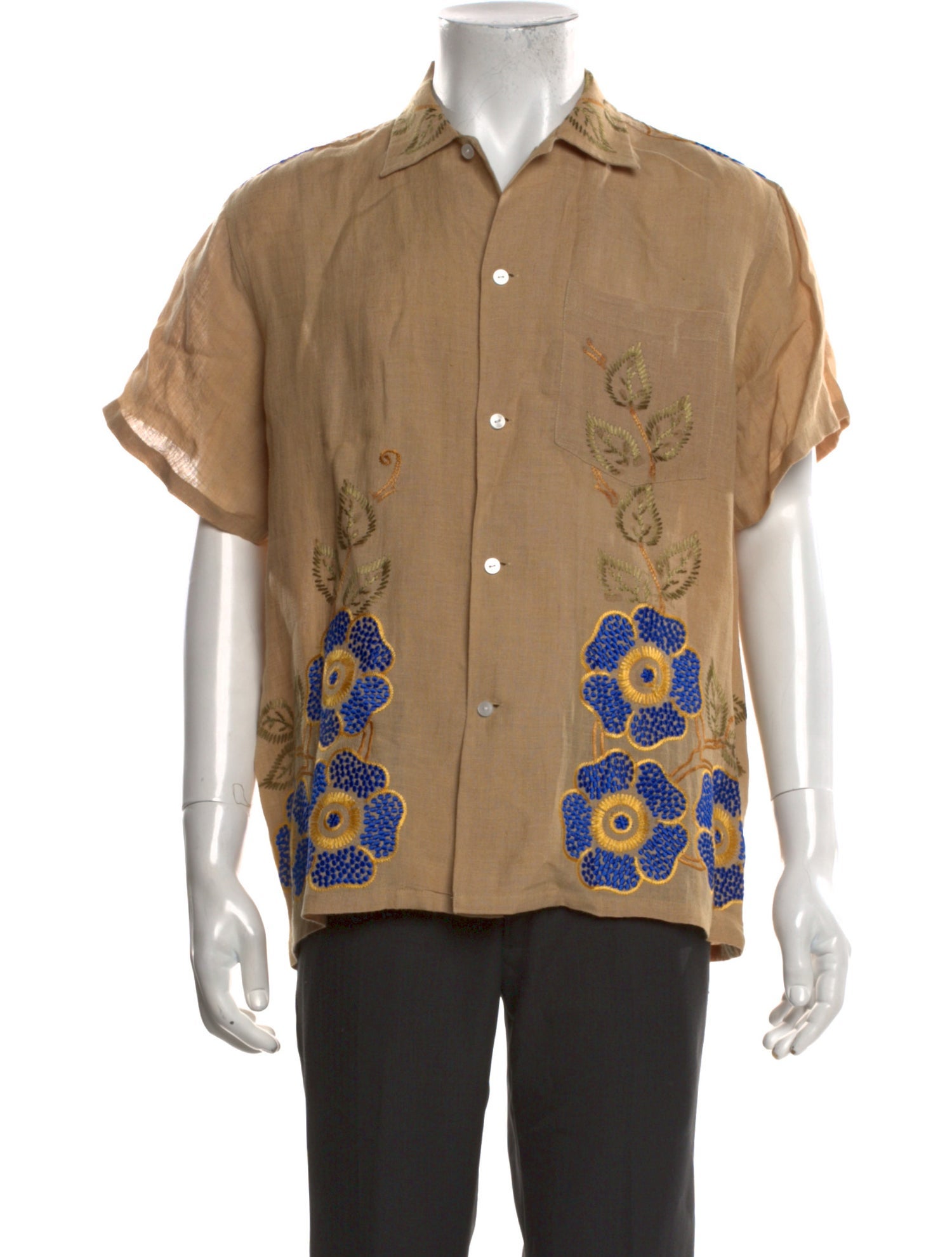 BODE Floral Print Short Sleeve Shirt