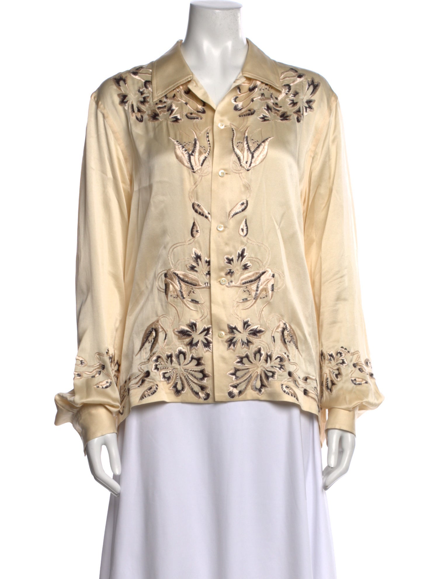BODE Silk Floral Print Blouse