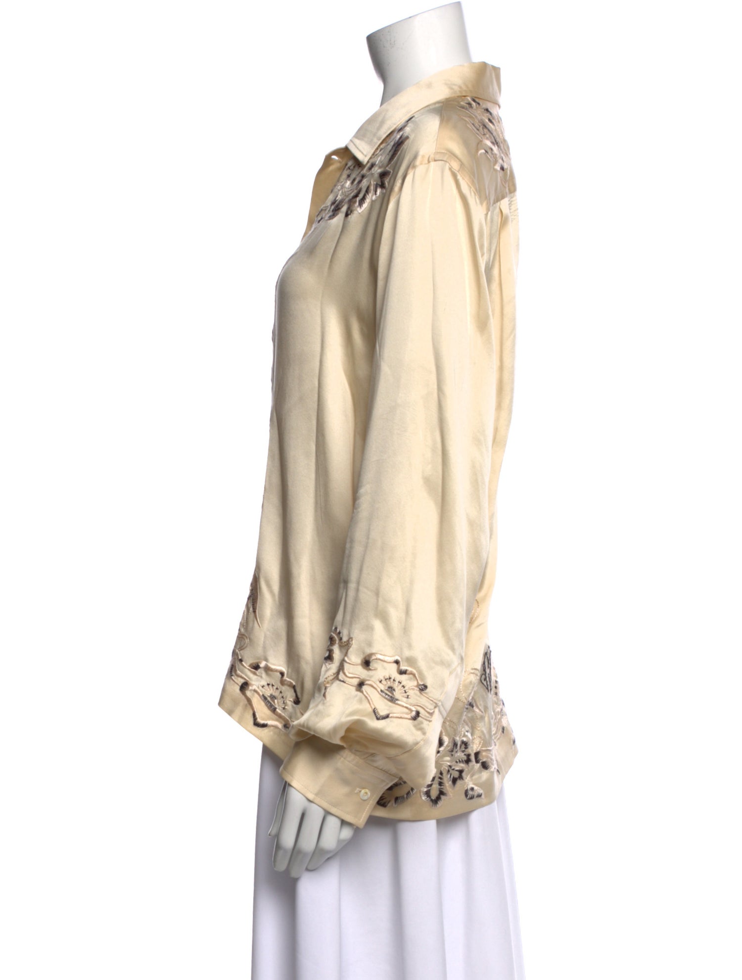 BODE Silk Floral Print Blouse