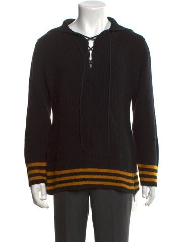 Pre-owned Bode Wool Striped Pullover In Black