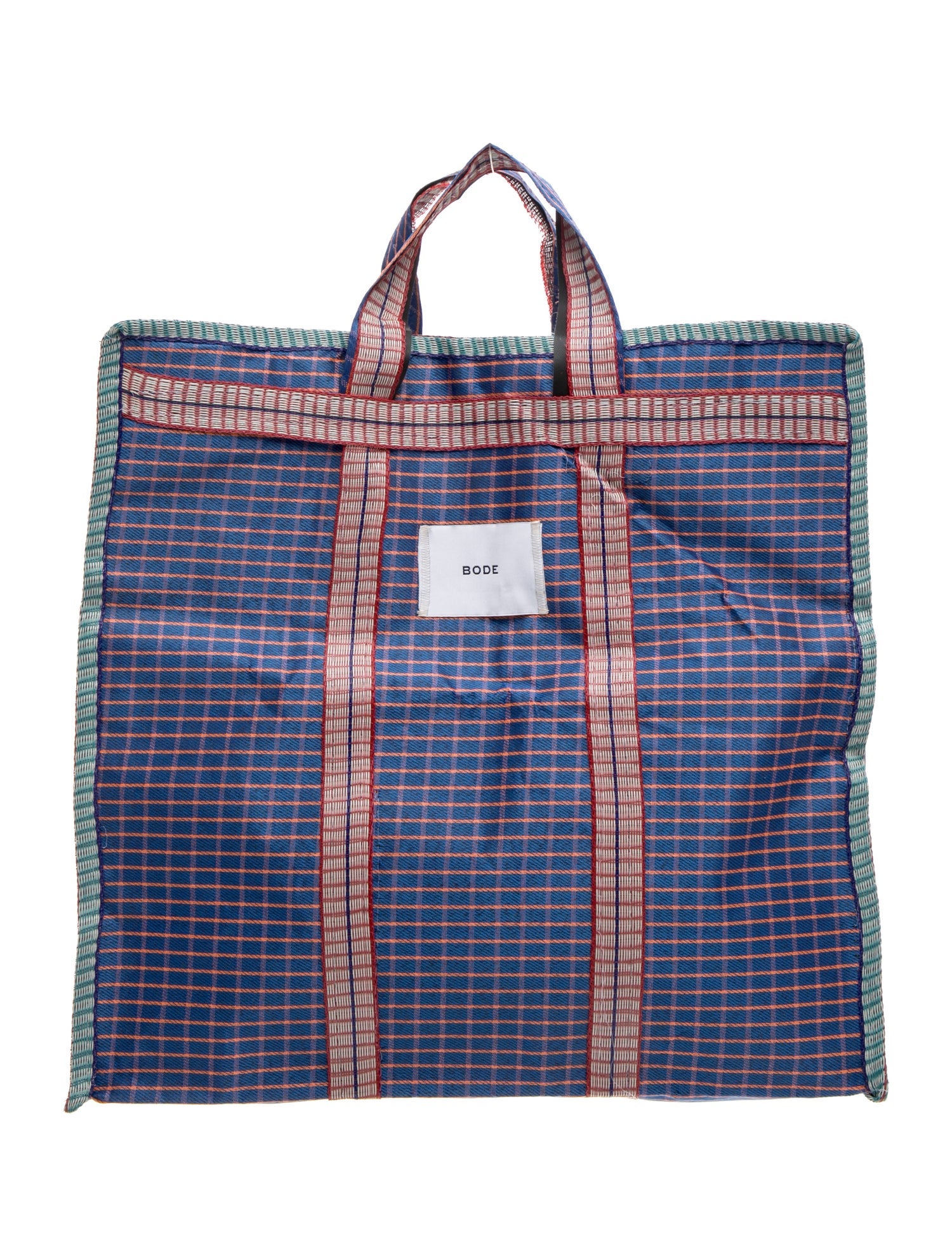 BODE Plaid Nylon Shopping Tote - Red Totes, Handbags - WBODE20569