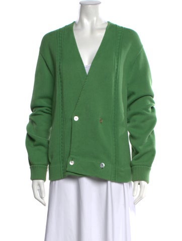 Pre-owned Bode V-neck Sweater In Green