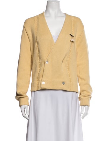 Pre-owned Bode V-neck Sweater In Yellow