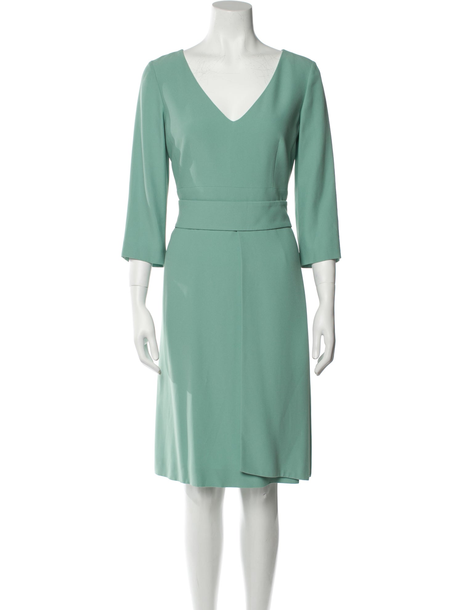 Botondi Couture V-Neck Knee-Length Dress