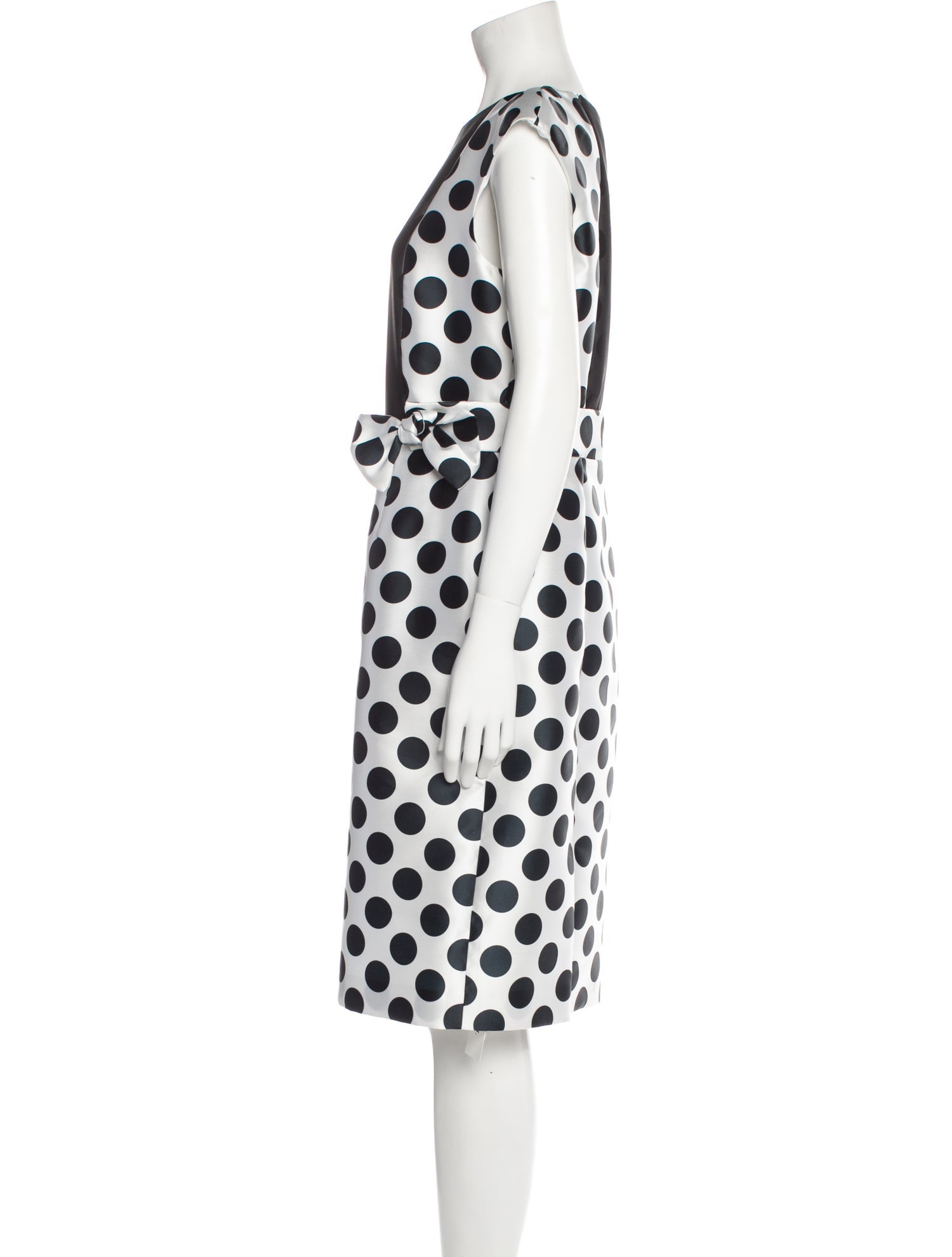 Botondi Couture Polka Dot Print Knee-Length Dress