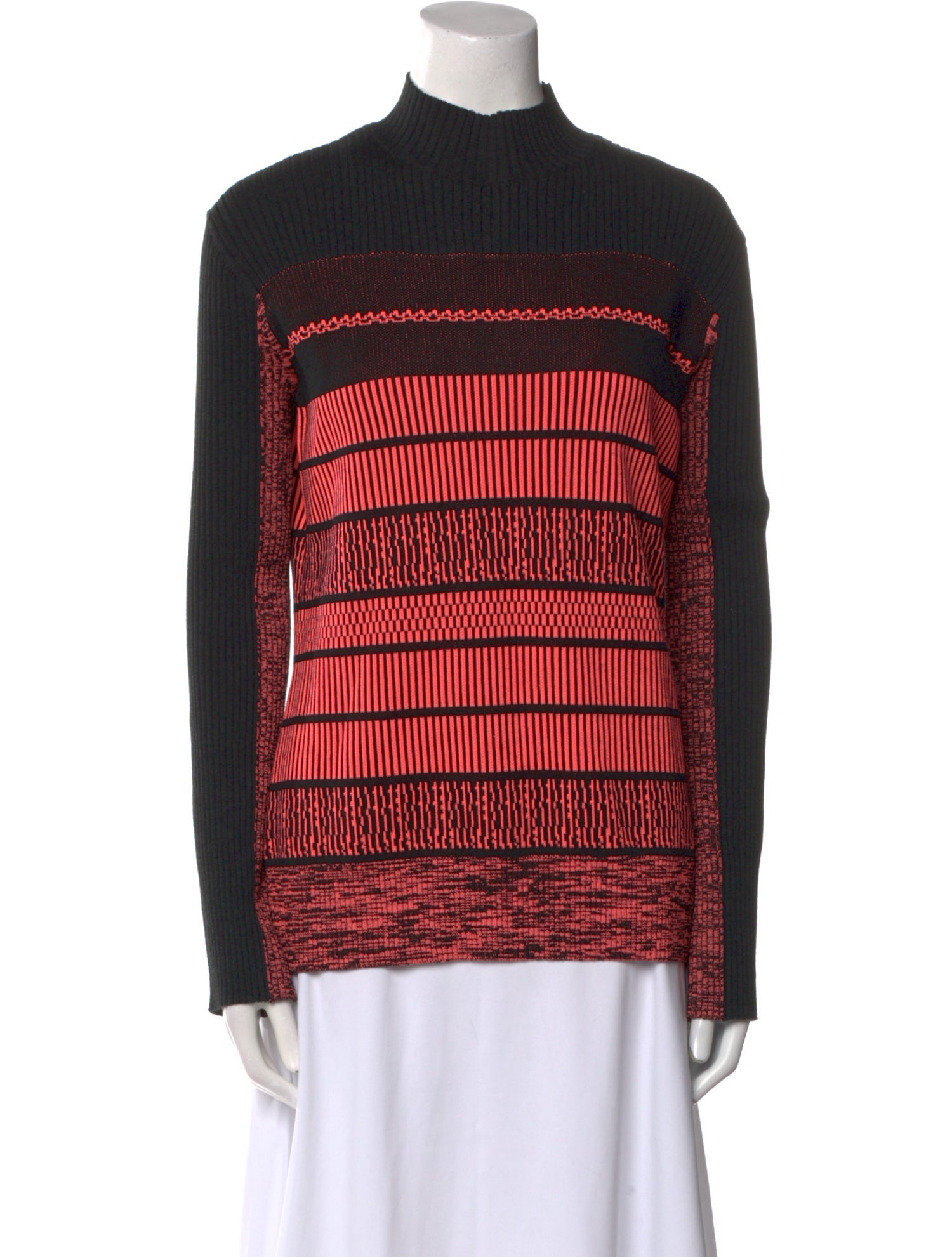 Bogner Fire + Ice Striped Mock Neck Sweater