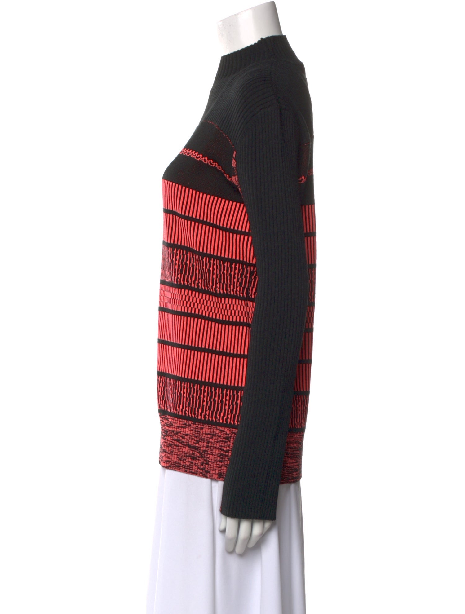 Bogner Fire + Ice Striped Mock Neck Sweater
