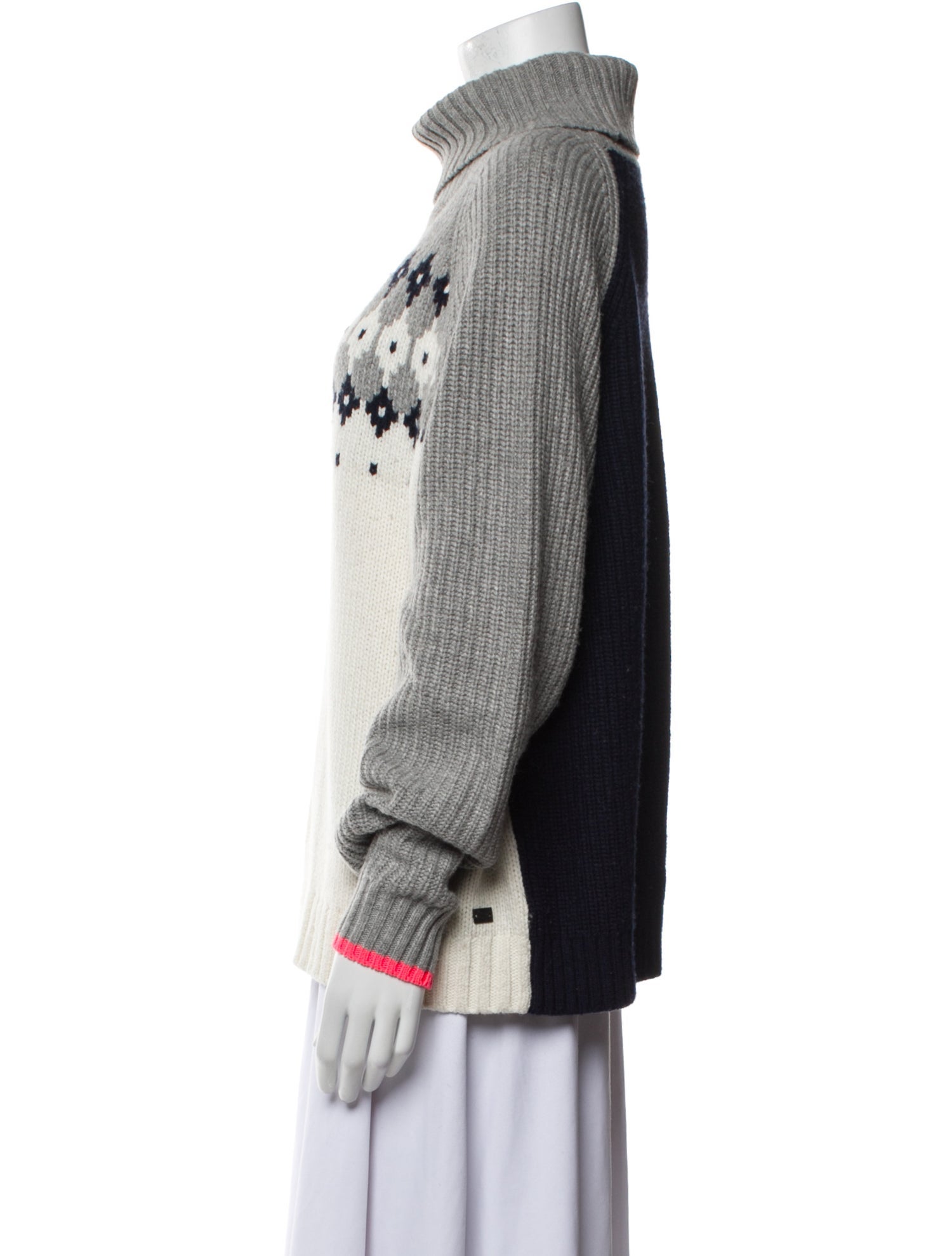 Bogner Fire + Ice Colorblock Pattern Turtleneck Sweater