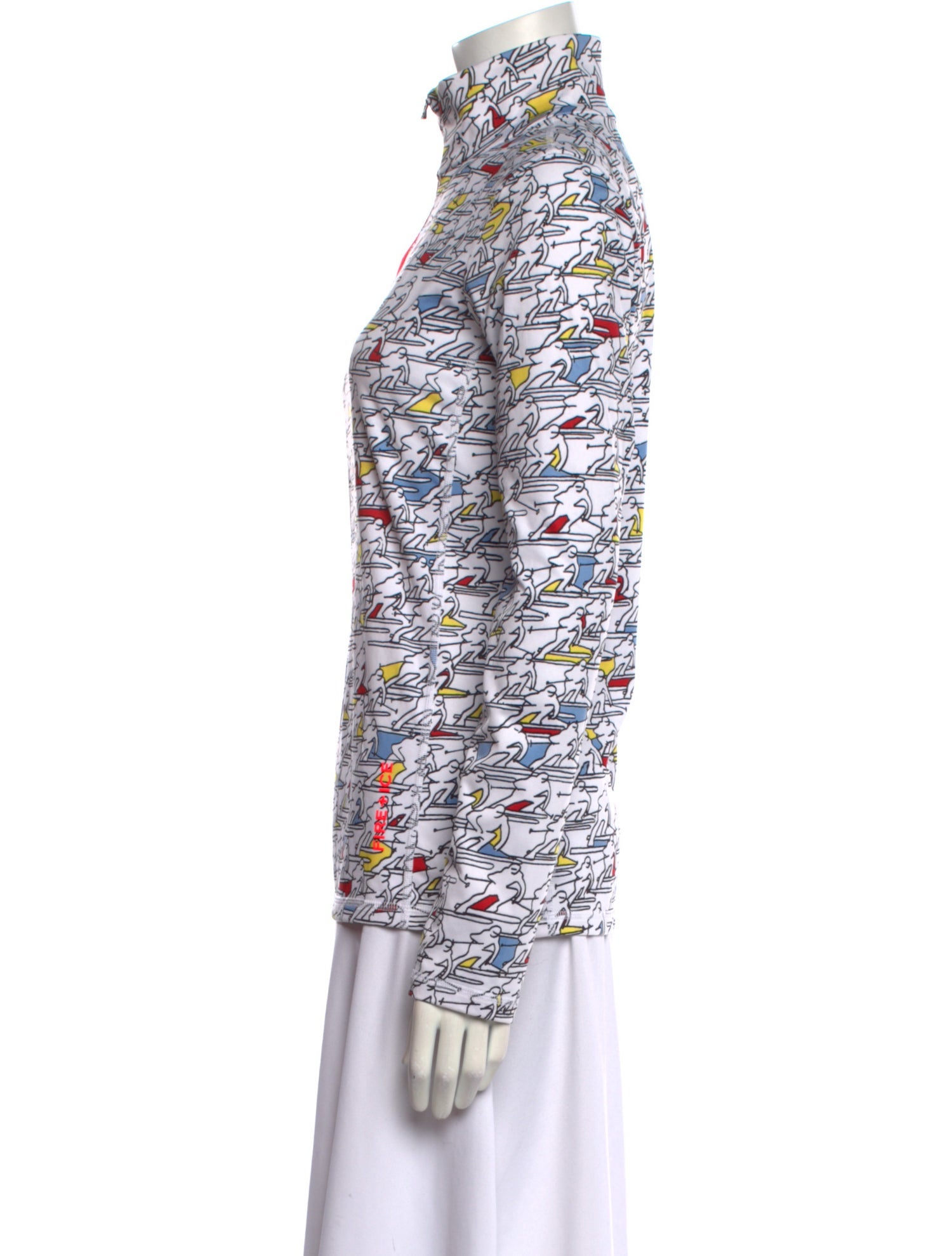 Bogner Fire + Ice Printed Mock Neck Button-Up Top