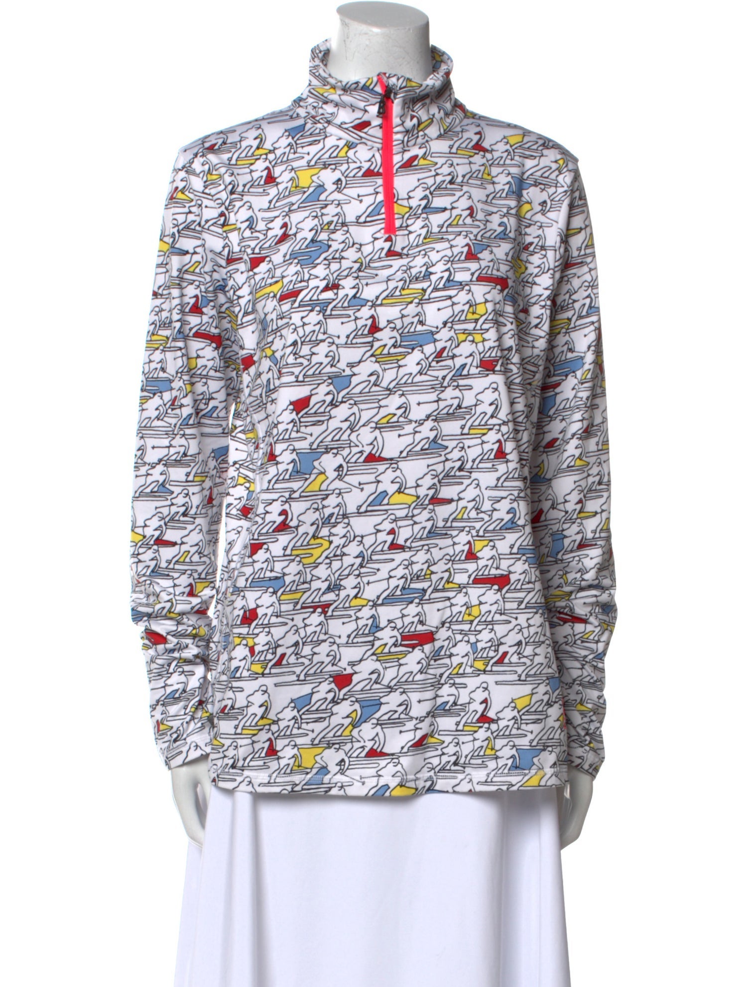 Bogner Fire + Ice Printed Mock Neck Blouse