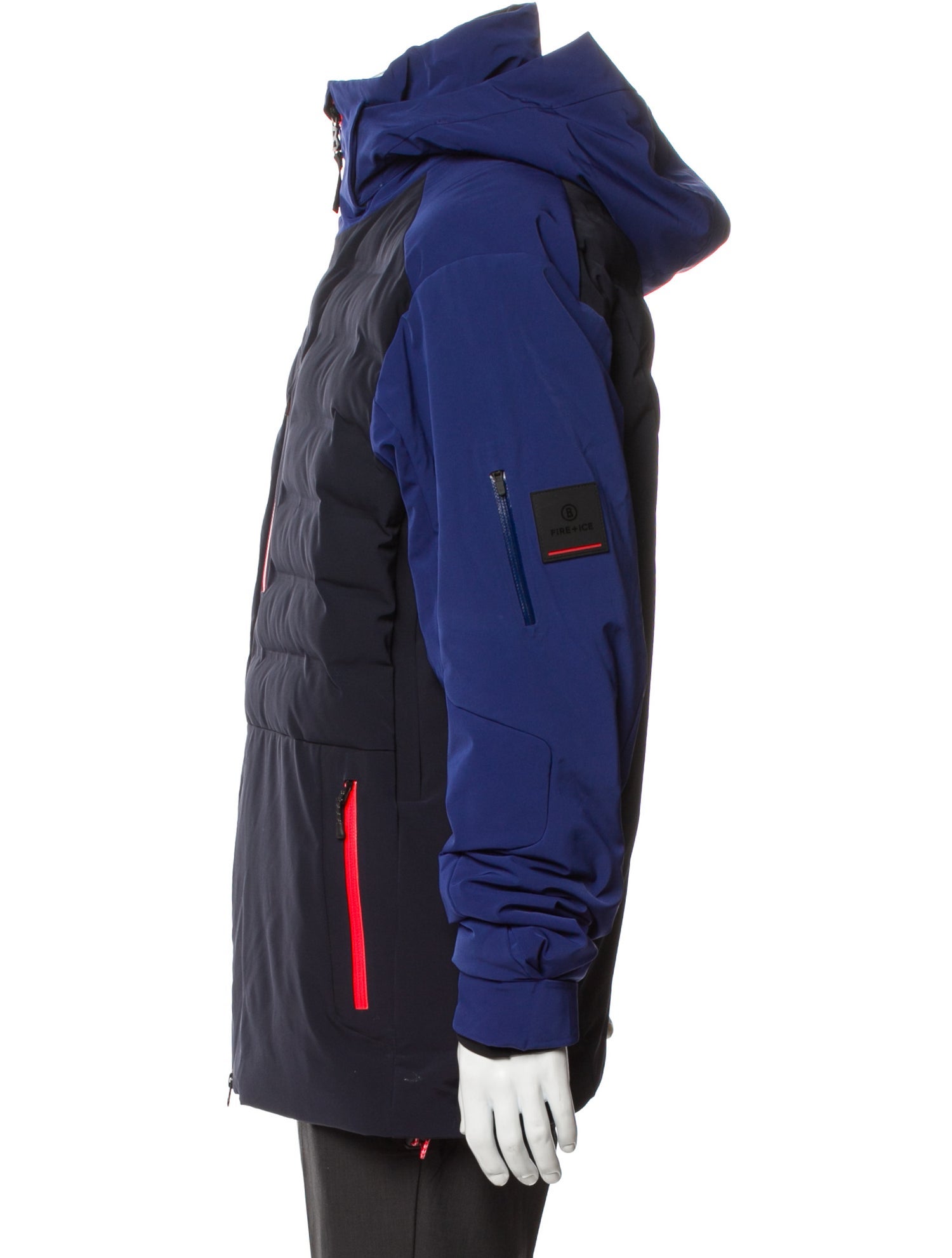 Bogner Fire + Ice Colorblock Pattern Puffer Coat
