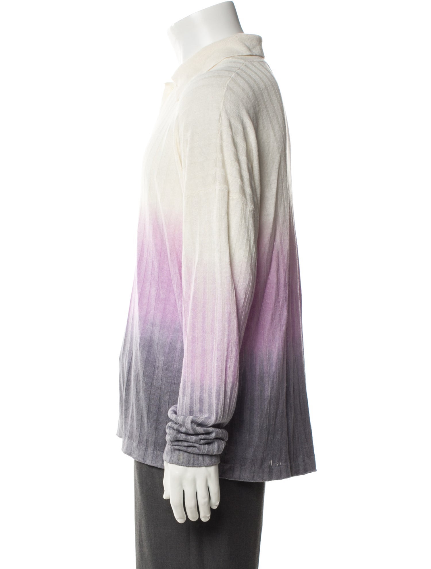 BONSAI Tie-Dye Print Collar Polo Sweater