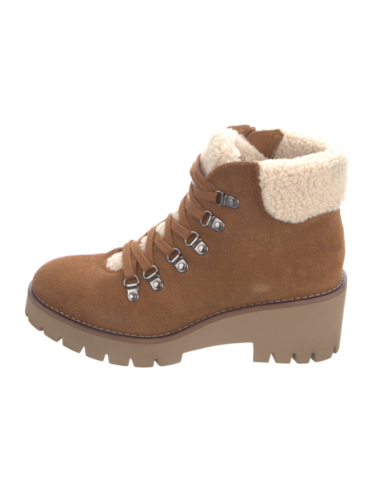 blondo Suede Colorblock Pattern Combat Boots