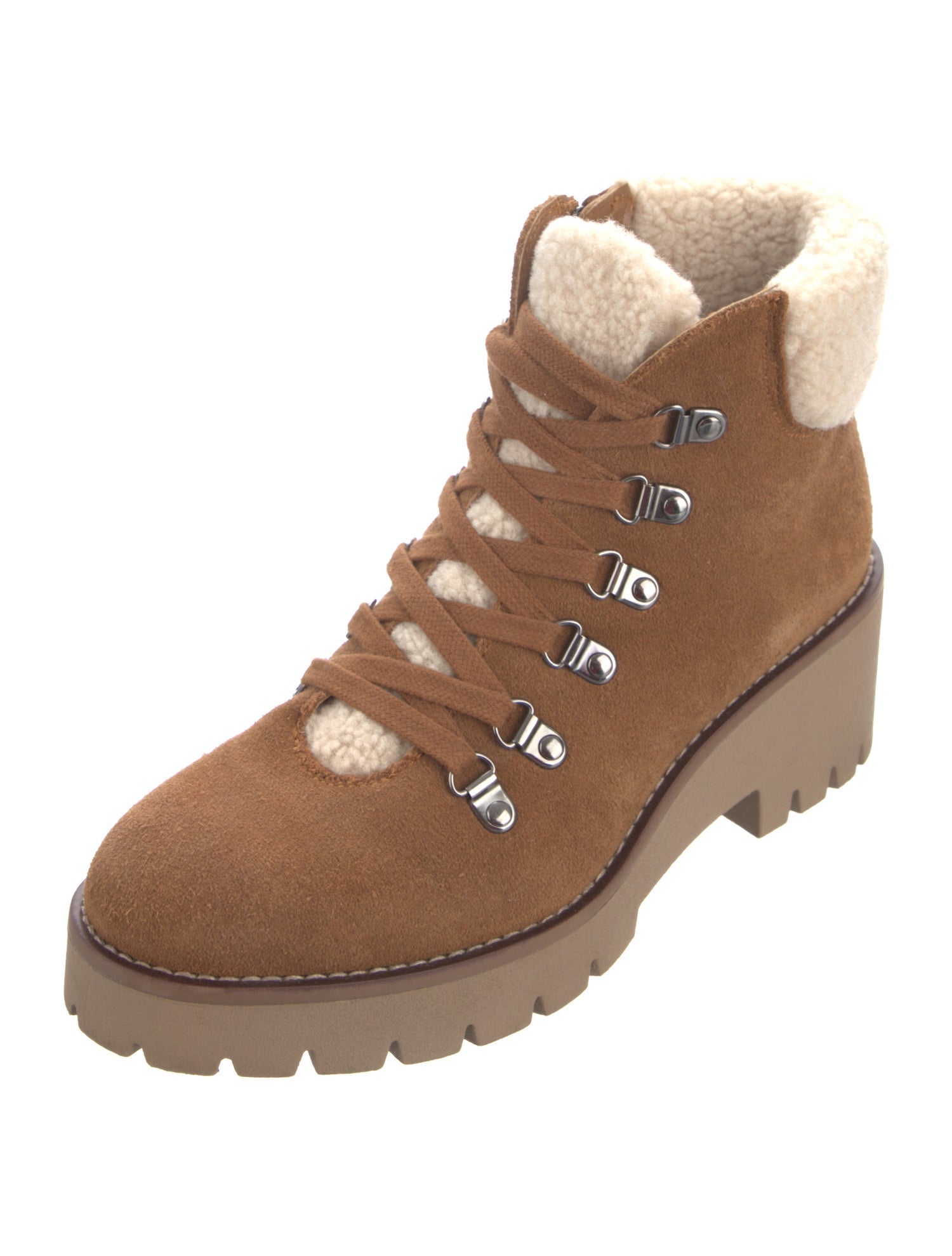 blondo Suede Colorblock Pattern Combat Boots