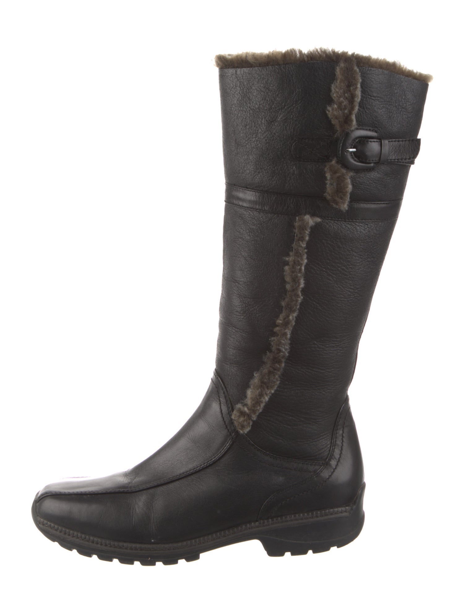 blondo Leather Fur Trim Riding Boots