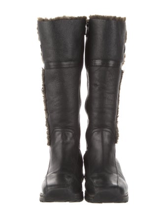 blondo Leather Fur Trim Riding Boots