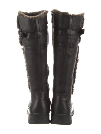 blondo Leather Fur Trim Riding Boots