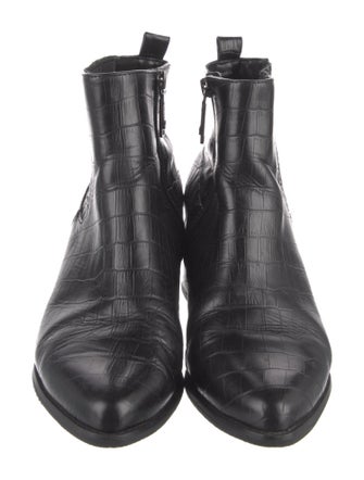 blondo Embossed Leather Animal Print Chelsea Boots