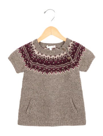 Bonpoint Girls' Wool Sequin-Accented Dress