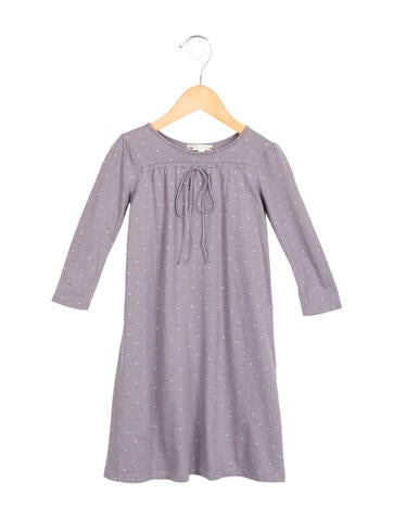Bonpoint Girls' Polka Dot Long Sleeve Dress