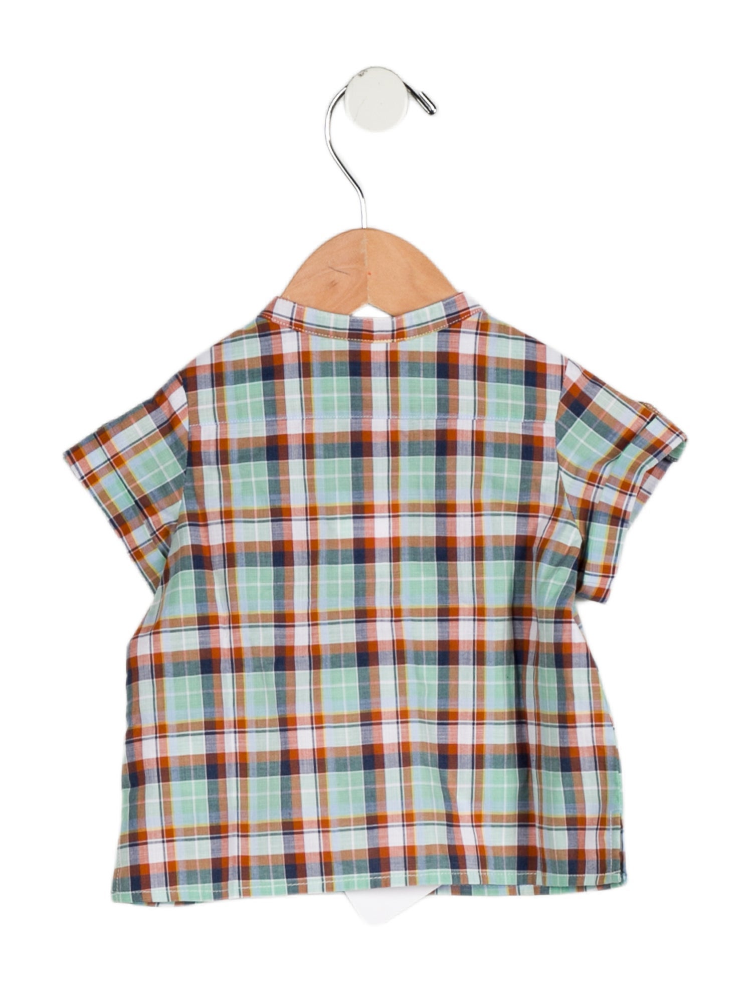 Bonpoint Infant Girls' Checkprint Short Sleeve Top w/Tags