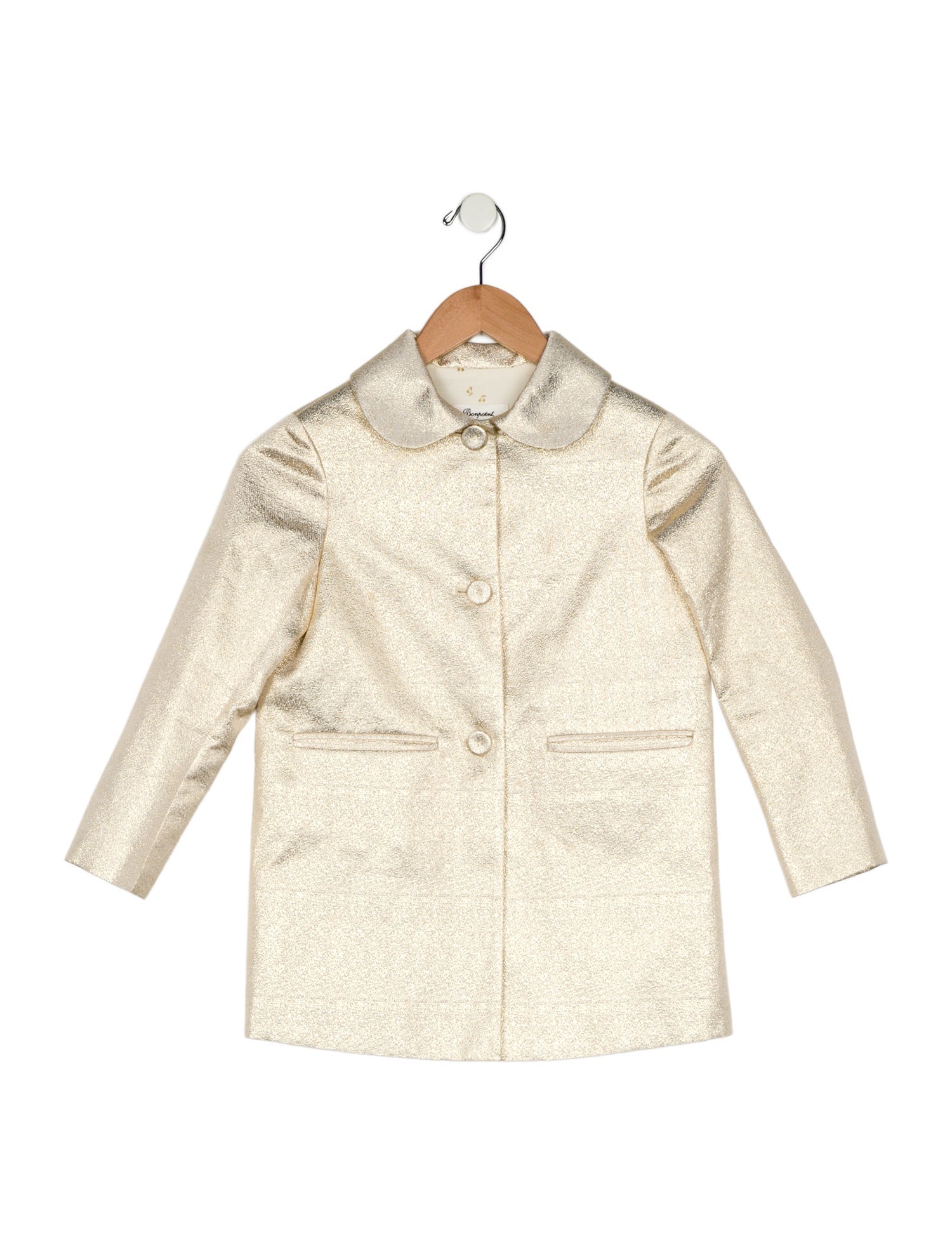 Bonpoint Girls' Glitter Button-Up Coat