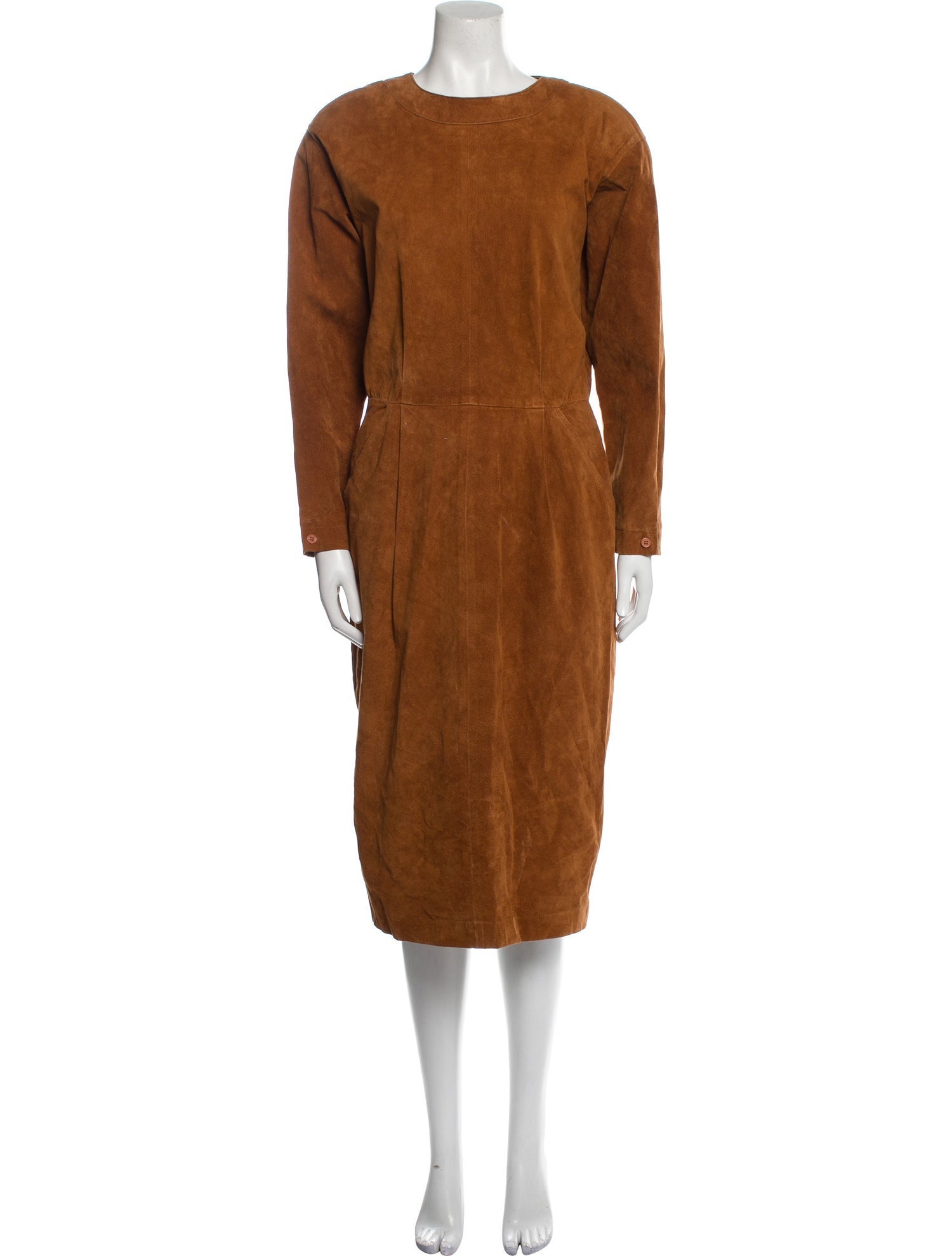 Bonwit Teller Leather Midi Length Dress