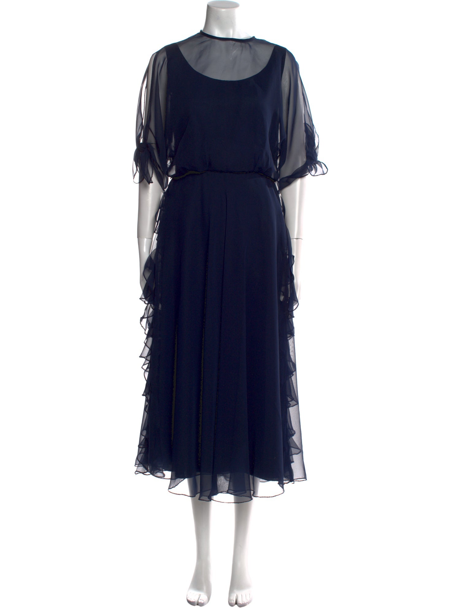 Bonwit Teller Crew Neck Long Dress